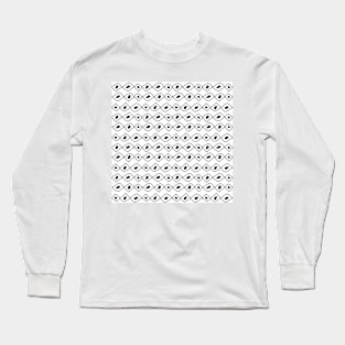 Seamless sketch vector pattern. White vertical twigs lines and zigzags with circles on brown background. Long Sleeve T-Shirt